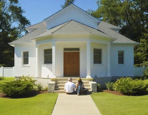 une maison et un couple